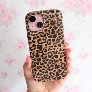 Y2K Classic Leopard Print Phone Case Tan Brown iPhone 15 Pro